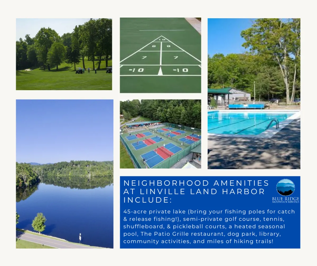 This vibrant exterior image captures the 45-acre private lake, tennis courts, a heated seasonal pool, and hints of the community’s recreational atmosphere. Families are depicted enjoying activities like fishing, swimming, tennis, and picnicking, with the landscape offering a sense of spaciousness and opportunity for outdoor fun.